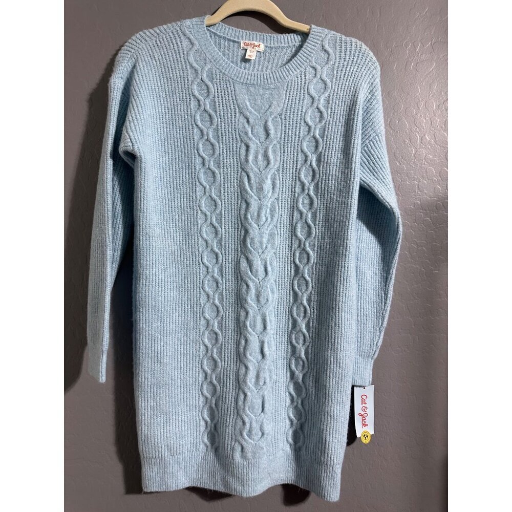 Cat & Jack Girls Crew Neck Knit Long Sleeve Dress Size XL 14 NWT